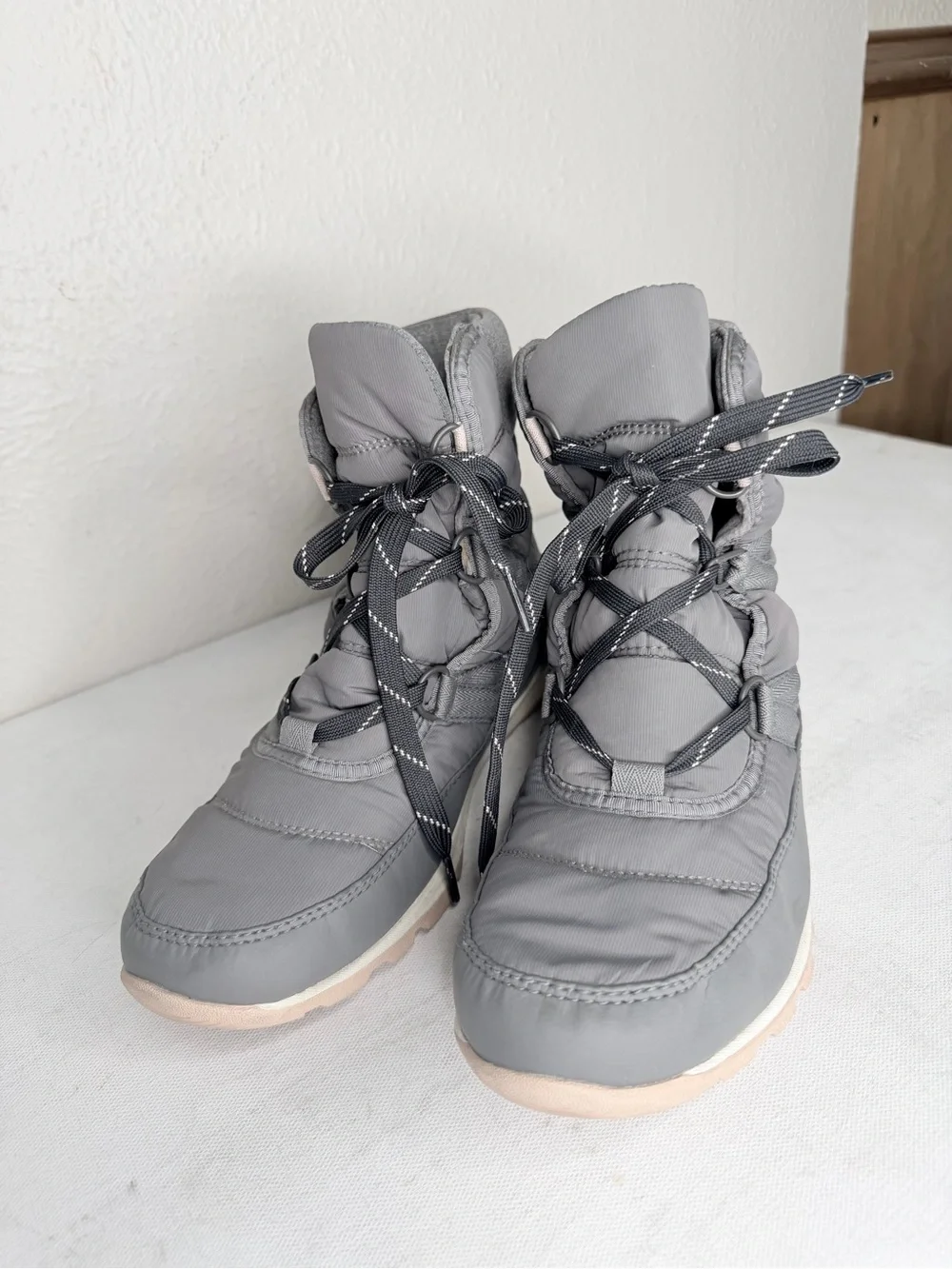 Sorel Whitney gray lace up waterproof boot